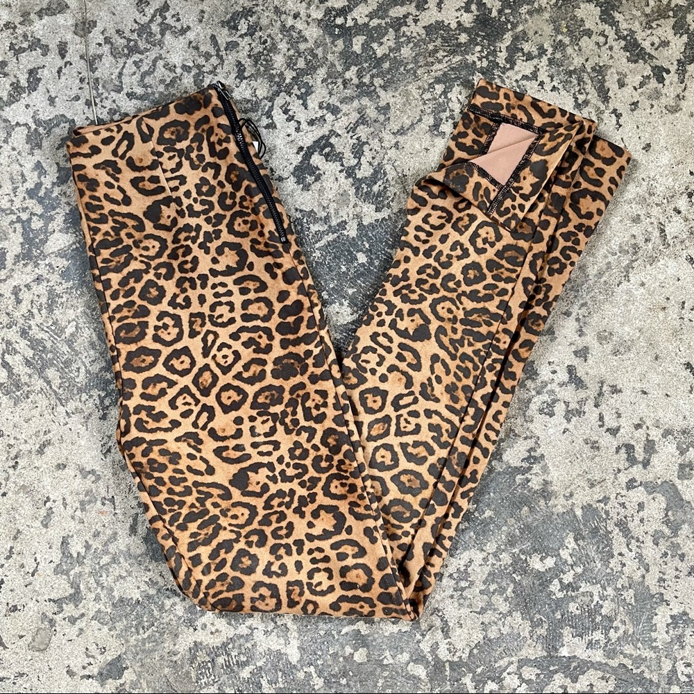 F21 Leopard Print Split Hem Pants